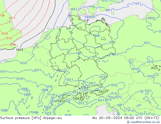 pression de l'air Arpege-eu lun 20.05.2024 06 UTC