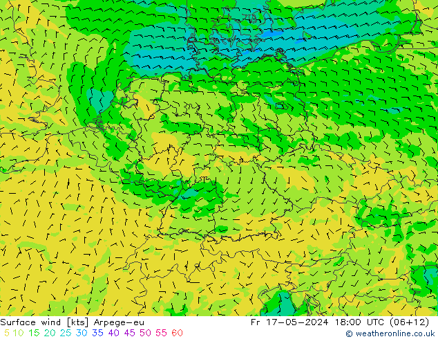 ветер 10 m Arpege-eu пт 17.05.2024 18 UTC