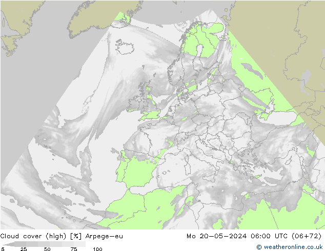 Bulutlar (yüksek) Arpege-eu Pzt 20.05.2024 06 UTC