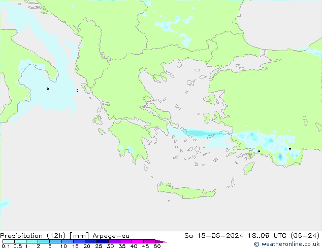 Precipitation (12h) Arpege-eu Sa 18.05.2024 06 UTC