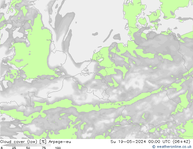nízká oblaka Arpege-eu Ne 19.05.2024 00 UTC