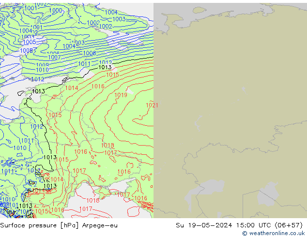 Yer basıncı Arpege-eu Paz 19.05.2024 15 UTC