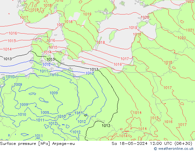 pressão do solo Arpege-eu Sáb 18.05.2024 12 UTC