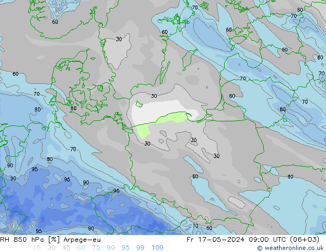 850 hPa Nispi Nem Arpege-eu Cu 17.05.2024 09 UTC