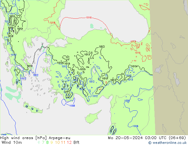 Windvelden Arpege-eu ma 20.05.2024 03 UTC