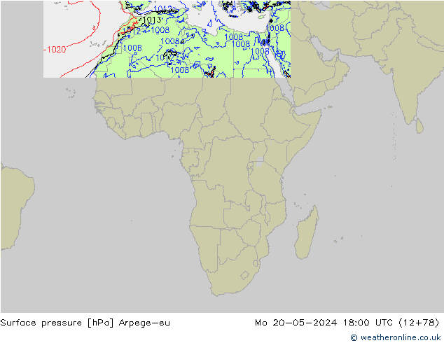 Bodendruck Arpege-eu Mo 20.05.2024 18 UTC