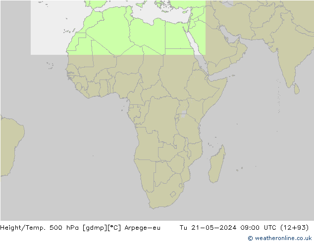 Geop./Temp. 500 hPa Arpege-eu mar 21.05.2024 09 UTC