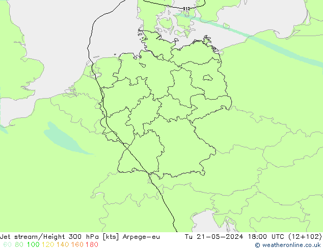 Jet Akımları Arpege-eu Sa 21.05.2024 18 UTC