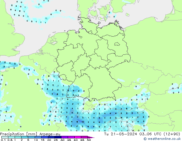Neerslag Arpege-eu di 21.05.2024 06 UTC