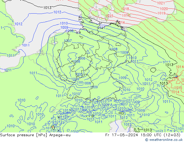 Surface pressure Arpege-eu Fr 17.05.2024 15 UTC