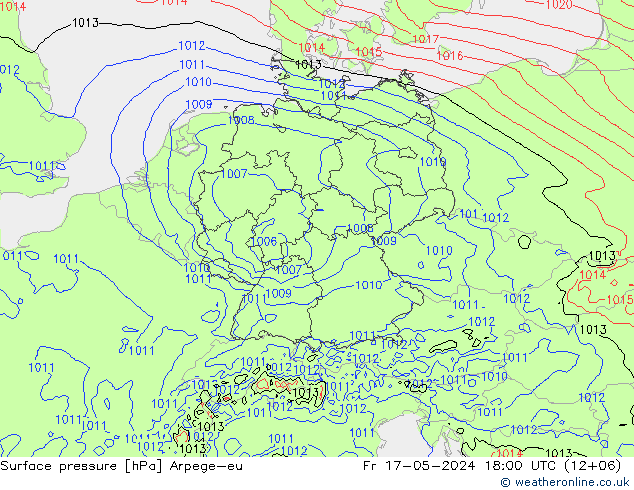 Bodendruck Arpege-eu Fr 17.05.2024 18 UTC