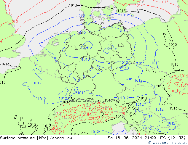 pression de l'air Arpege-eu sam 18.05.2024 21 UTC