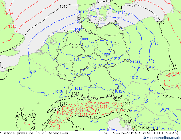 pression de l'air Arpege-eu dim 19.05.2024 00 UTC