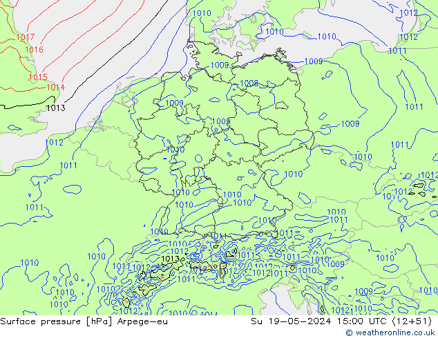 Bodendruck Arpege-eu So 19.05.2024 15 UTC