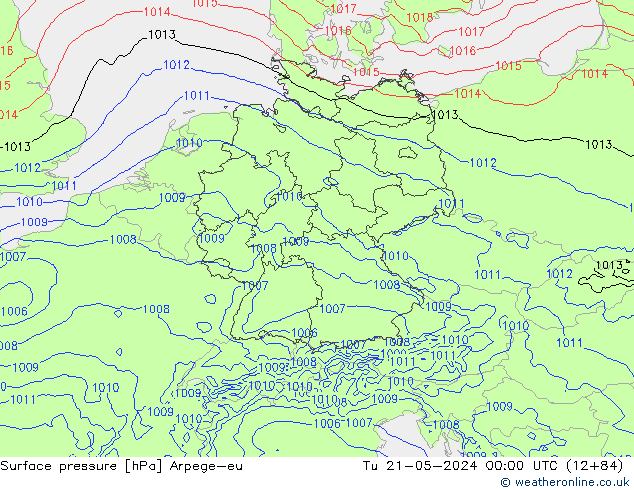 Presión superficial Arpege-eu mar 21.05.2024 00 UTC