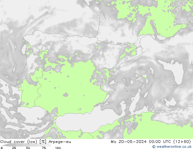 Nubi basse Arpege-eu lun 20.05.2024 00 UTC