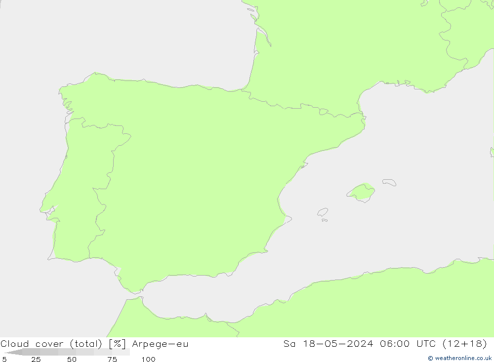 облака (сумма) Arpege-eu сб 18.05.2024 06 UTC