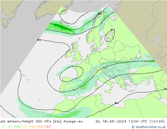 Prąd strumieniowy Arpege-eu so. 18.05.2024 12 UTC