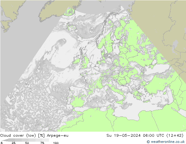 Wolken (tief) Arpege-eu So 19.05.2024 06 UTC