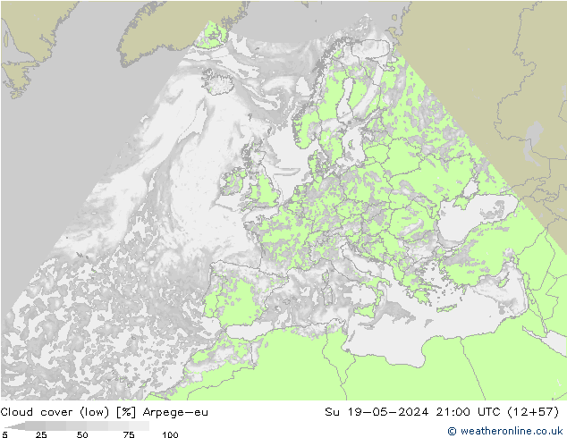 облака (низкий) Arpege-eu Вс 19.05.2024 21 UTC
