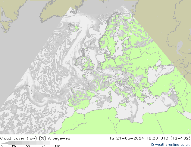 облака (низкий) Arpege-eu вт 21.05.2024 18 UTC