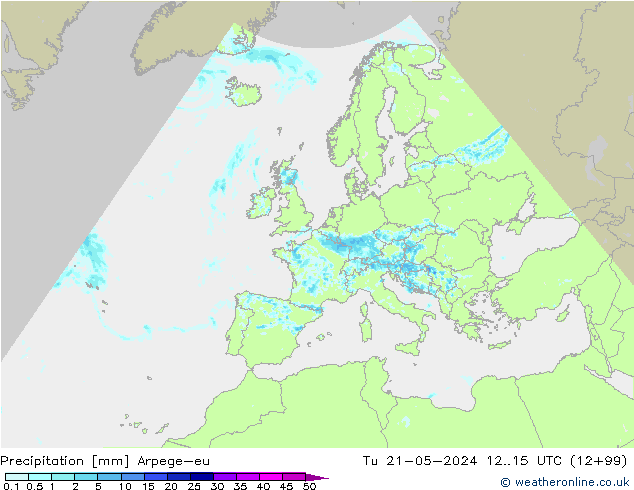 Precipitation Arpege-eu Tu 21.05.2024 15 UTC