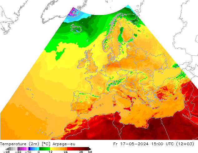 Temperature (2m) Arpege-eu Fr 17.05.2024 15 UTC