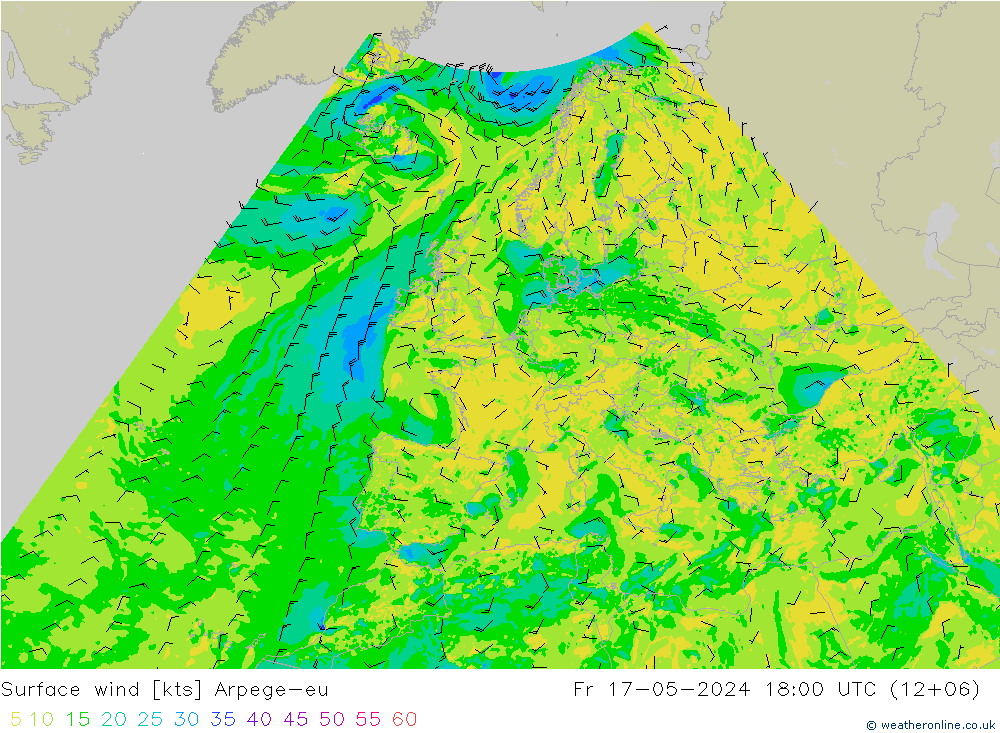 Bodenwind Arpege-eu Fr 17.05.2024 18 UTC