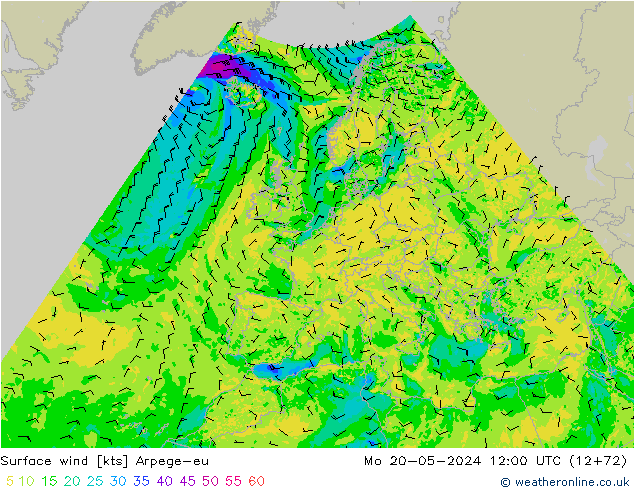 Rüzgar 10 m Arpege-eu Pzt 20.05.2024 12 UTC