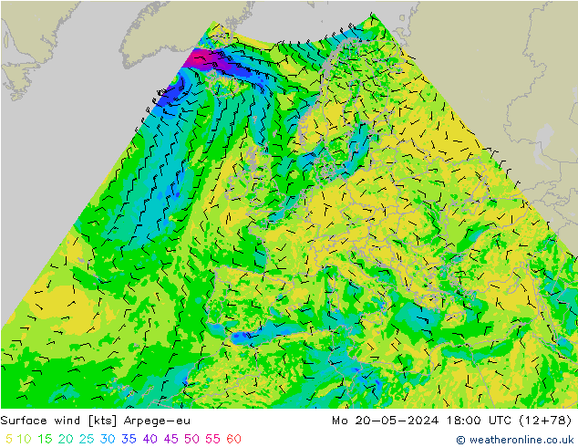 Bodenwind Arpege-eu Mo 20.05.2024 18 UTC