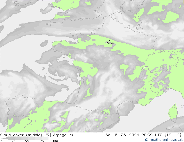 Nubes medias Arpege-eu sáb 18.05.2024 00 UTC