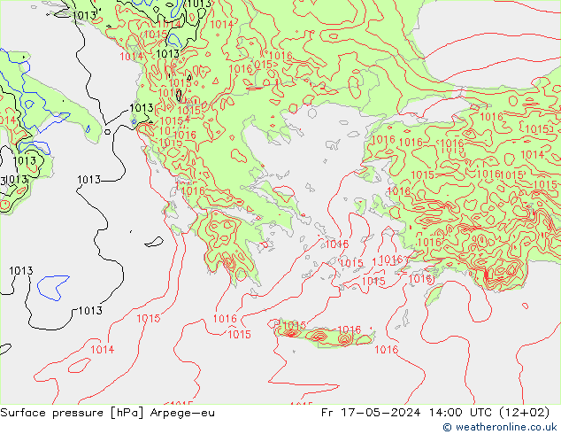 приземное давление Arpege-eu пт 17.05.2024 14 UTC