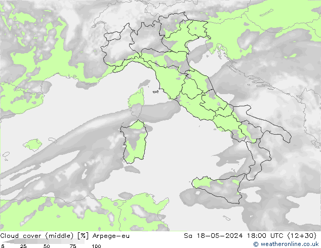 Wolken (mittel) Arpege-eu Sa 18.05.2024 18 UTC