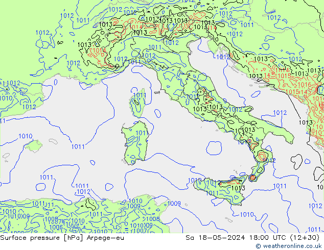 Luchtdruk (Grond) Arpege-eu za 18.05.2024 18 UTC