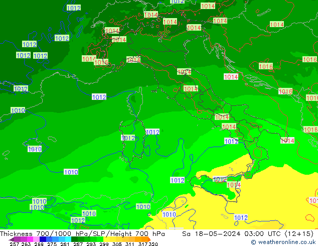 Dikte700-1000 hPa Arpege-eu za 18.05.2024 03 UTC