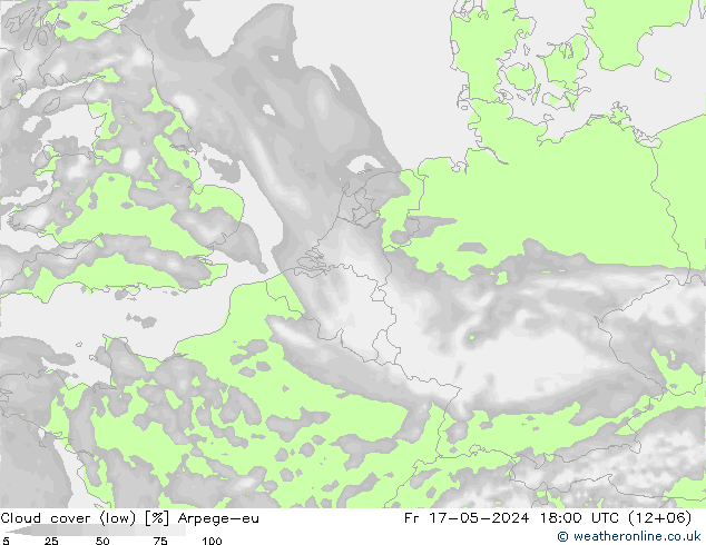 zachmurzenie (niskie) Arpege-eu pt. 17.05.2024 18 UTC