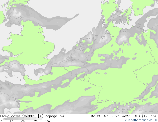 Nubes medias Arpege-eu lun 20.05.2024 03 UTC