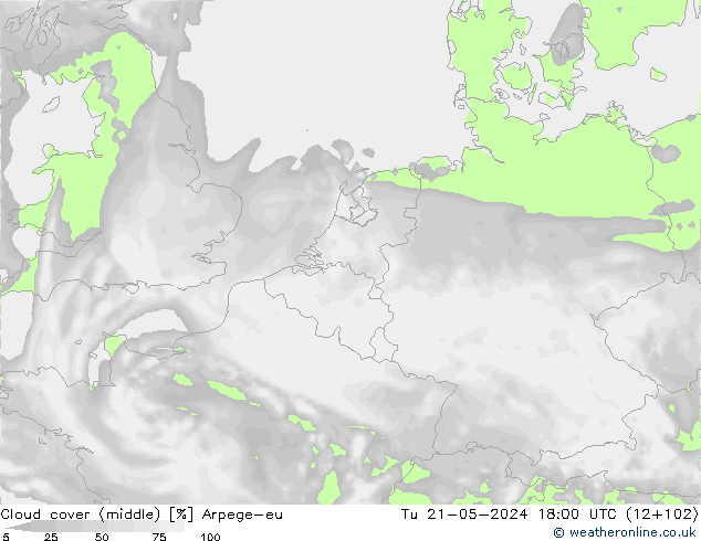 zachmurzenie (środk.) Arpege-eu wto. 21.05.2024 18 UTC