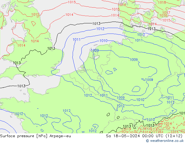 Bodendruck Arpege-eu Sa 18.05.2024 00 UTC