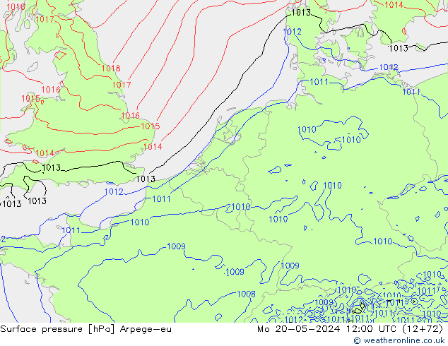 pressão do solo Arpege-eu Seg 20.05.2024 12 UTC