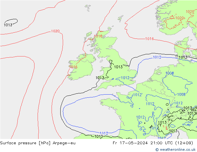 pression de l'air Arpege-eu ven 17.05.2024 21 UTC