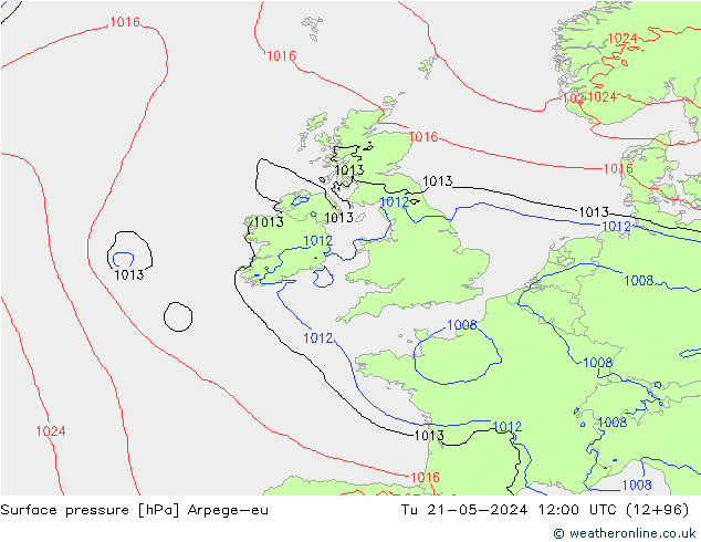 приземное давление Arpege-eu вт 21.05.2024 12 UTC