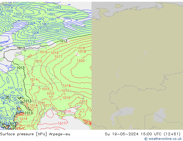 приземное давление Arpege-eu Вс 19.05.2024 15 UTC