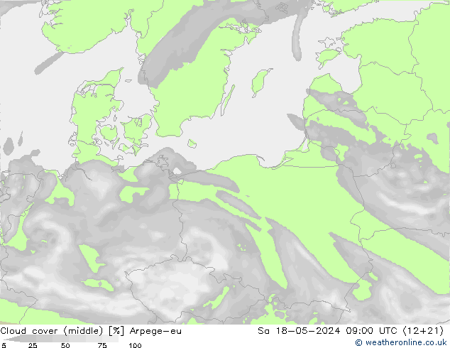 oblačnosti uprostřed Arpege-eu So 18.05.2024 09 UTC