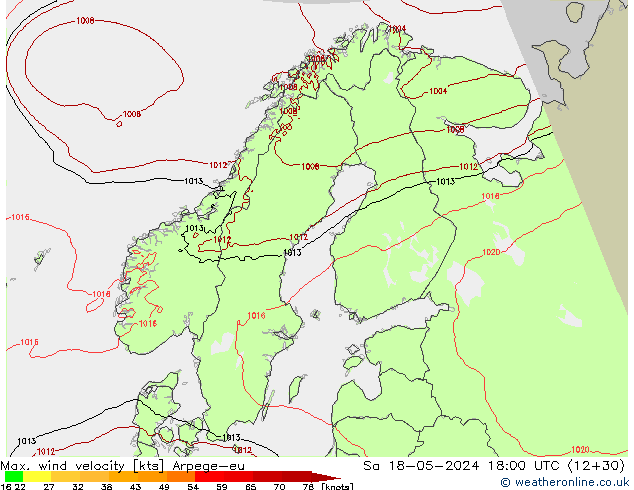 Windböen Arpege-eu Sa 18.05.2024 18 UTC