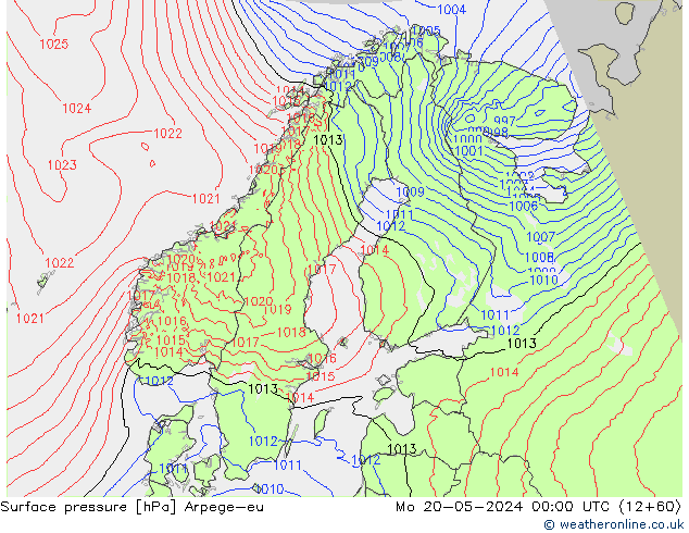 ciśnienie Arpege-eu pon. 20.05.2024 00 UTC