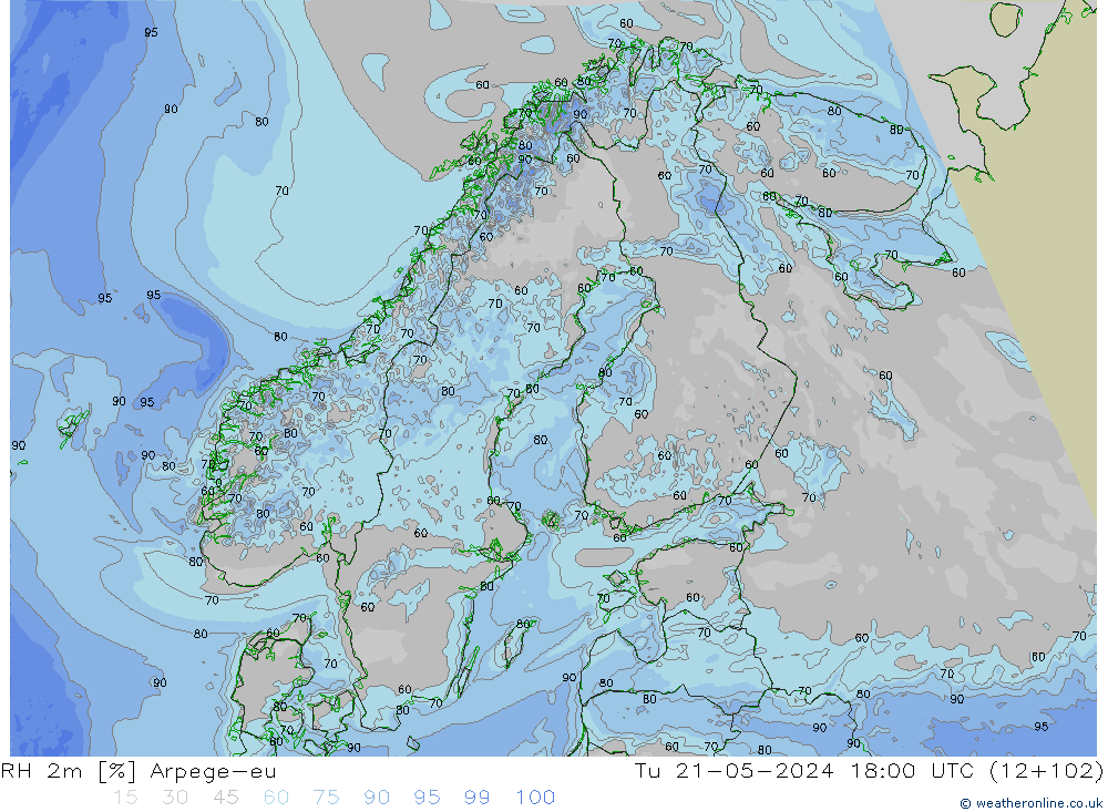 RH 2m Arpege-eu  21.05.2024 18 UTC