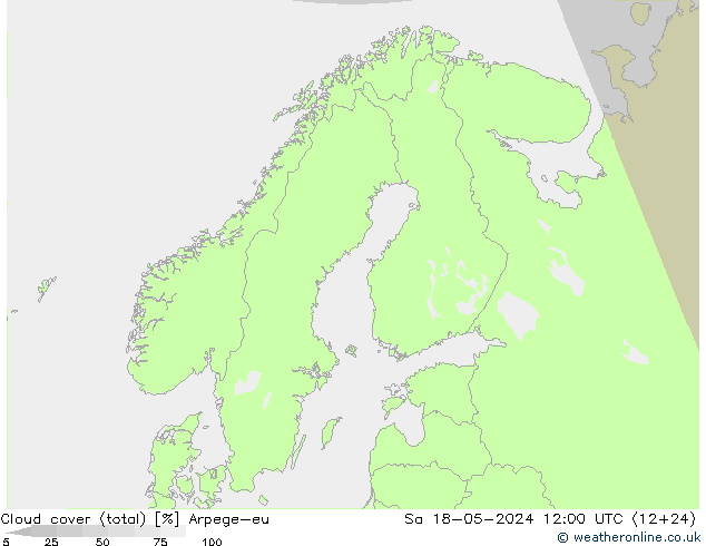 zachmurzenie (suma) Arpege-eu so. 18.05.2024 12 UTC