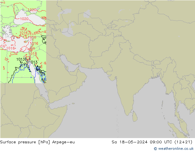 Surface pressure Arpege-eu Sa 18.05.2024 09 UTC