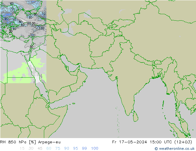 RH 850 hPa Arpege-eu 星期五 17.05.2024 15 UTC